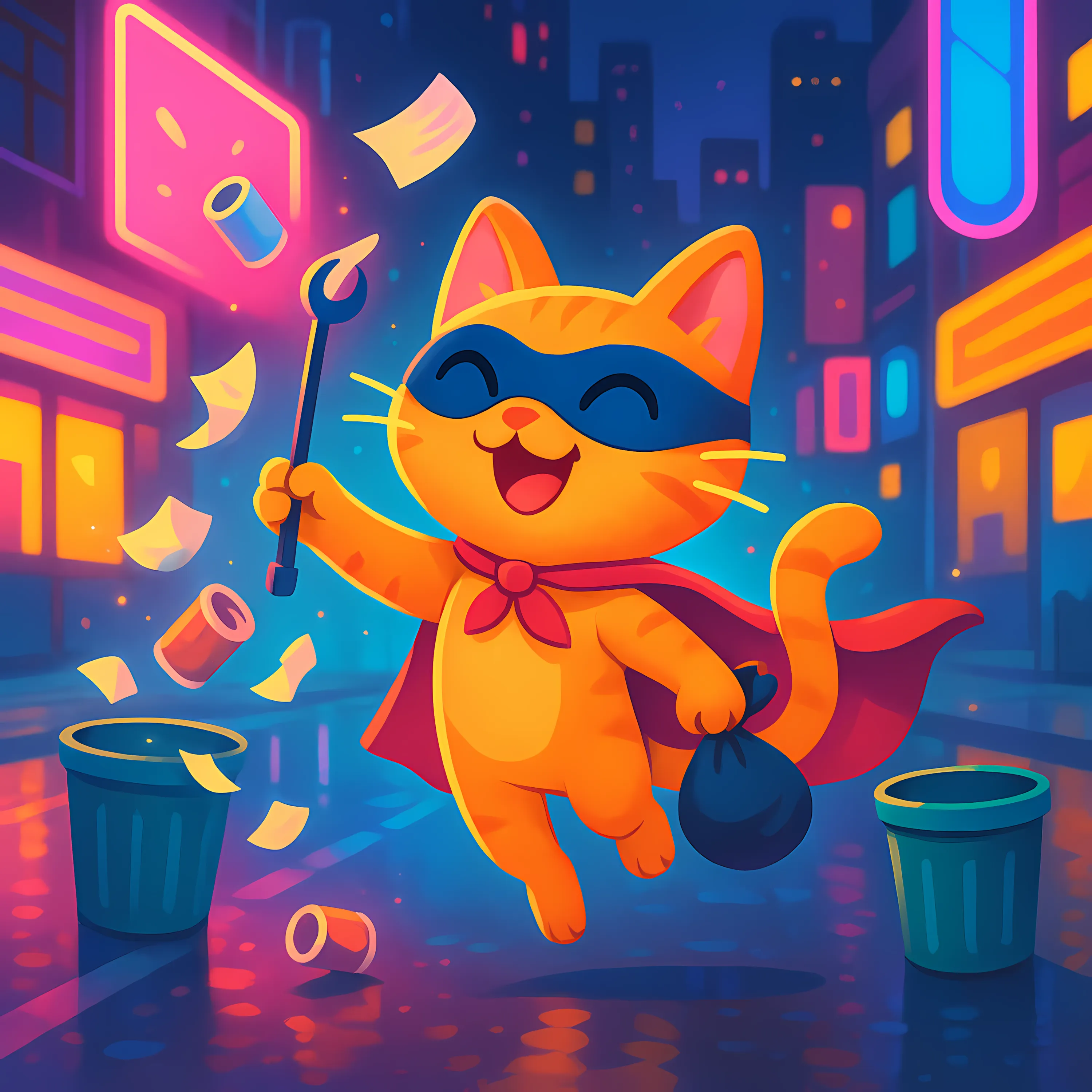 ゴミ拾いキャット